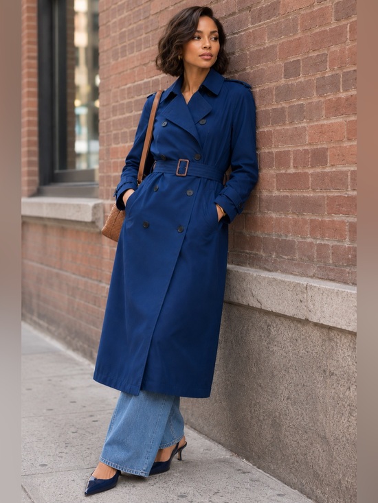 Lauren Ralph Lauren Jackets & Blazers - Lauren Ralph Lauren Black Label Featherweight Twill Trench Coat sz: 12 Blue
